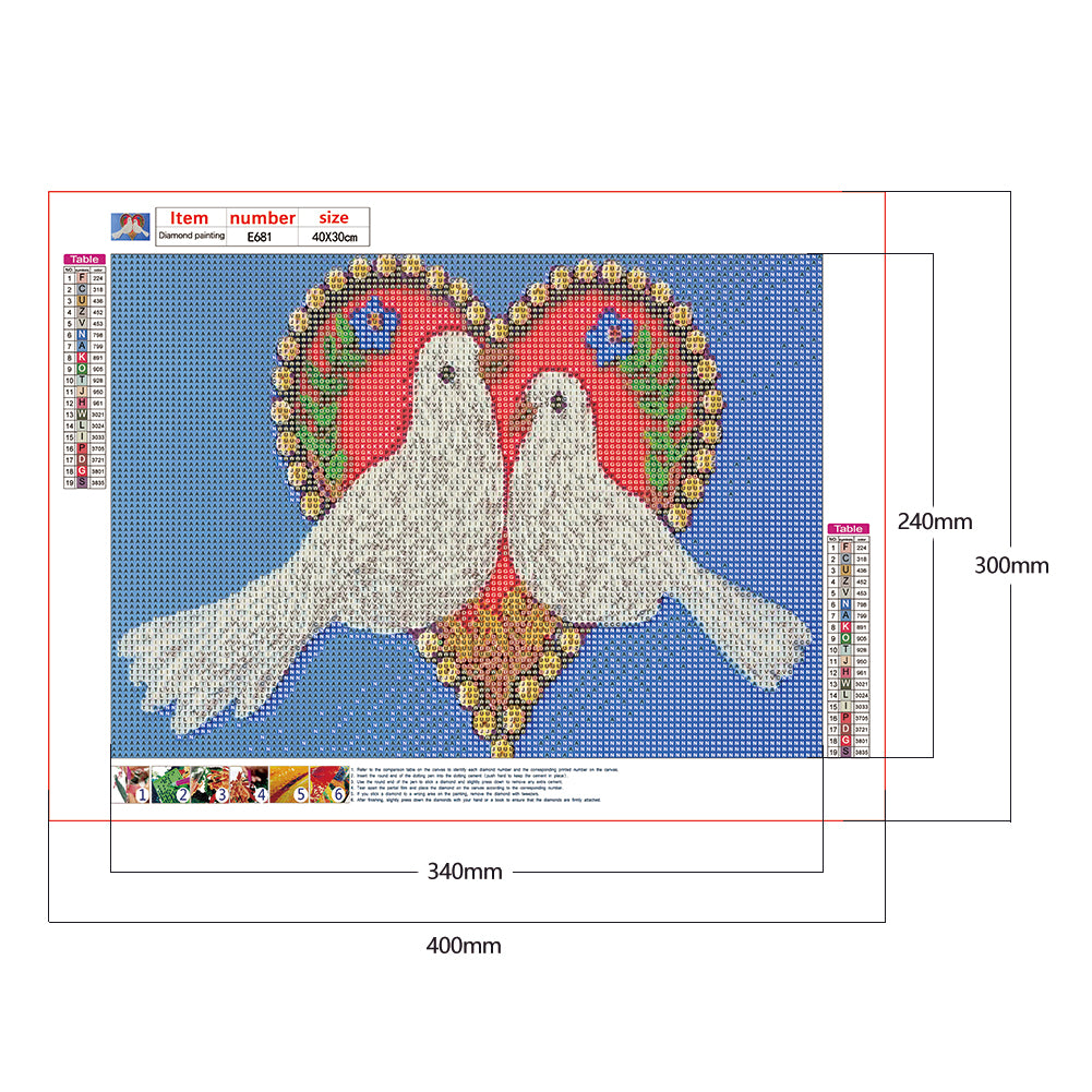 Love Bird - Full Round Drill Diamond Painting 40*30CM