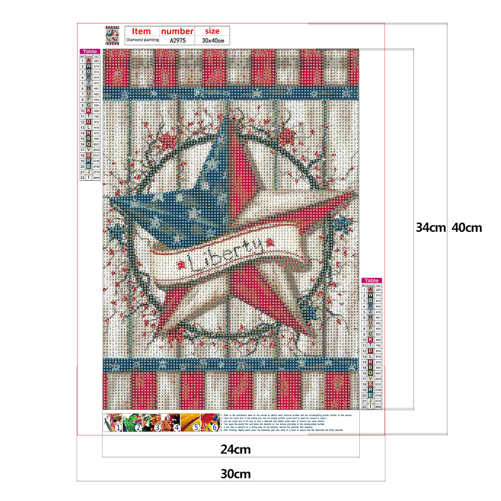 American Pentagram - Full Round Drill Diamond Painting 30*40CM