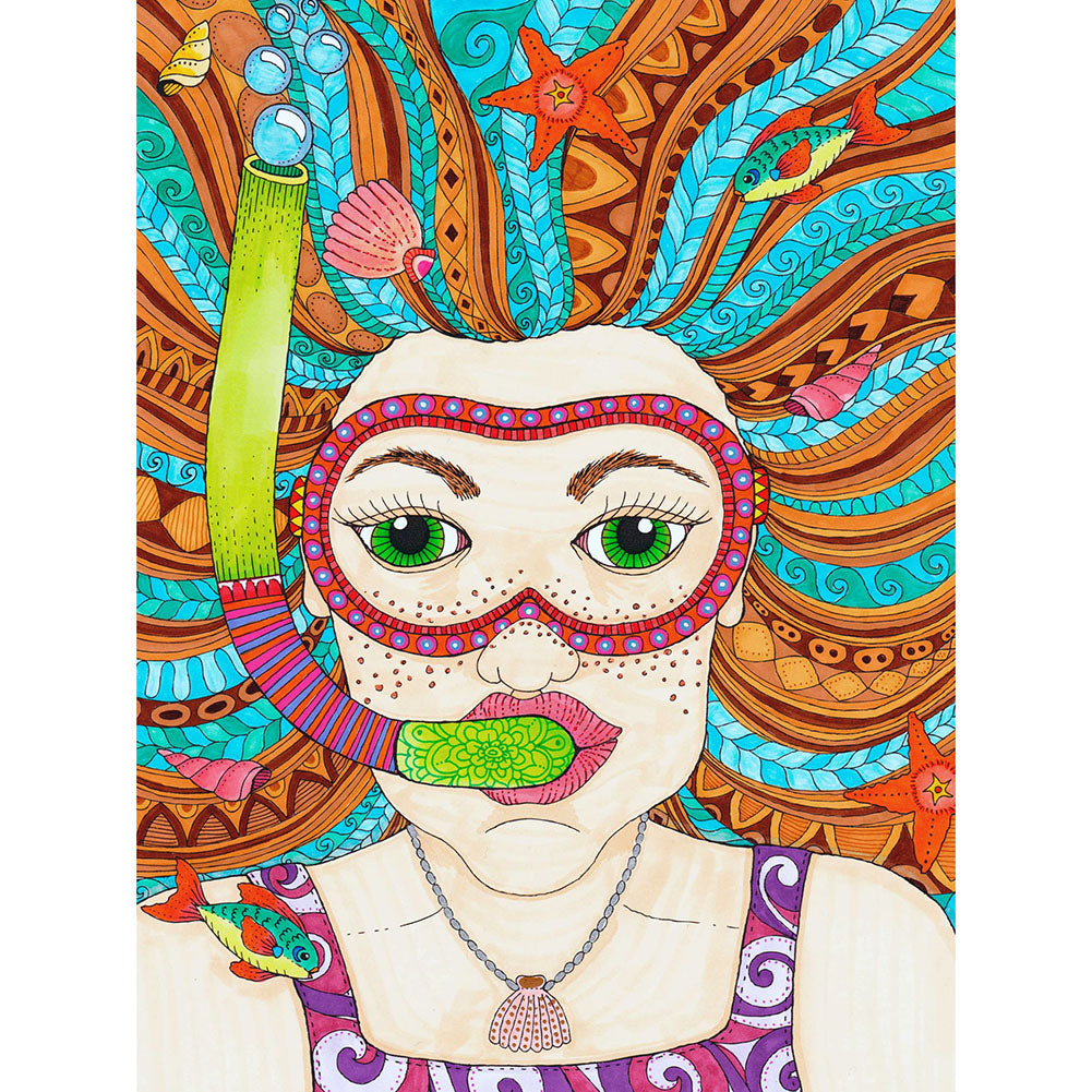 Woman - Full Round Drill Diamond Painting 30*40CM