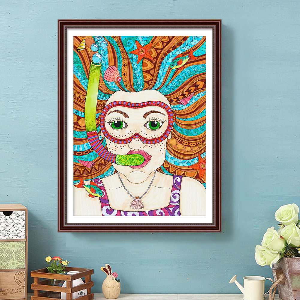 Woman - Full Round Drill Diamond Painting 30*40CM