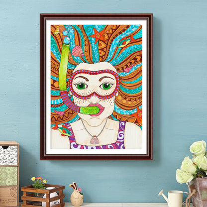 Woman - Full Round Drill Diamond Painting 30*40CM