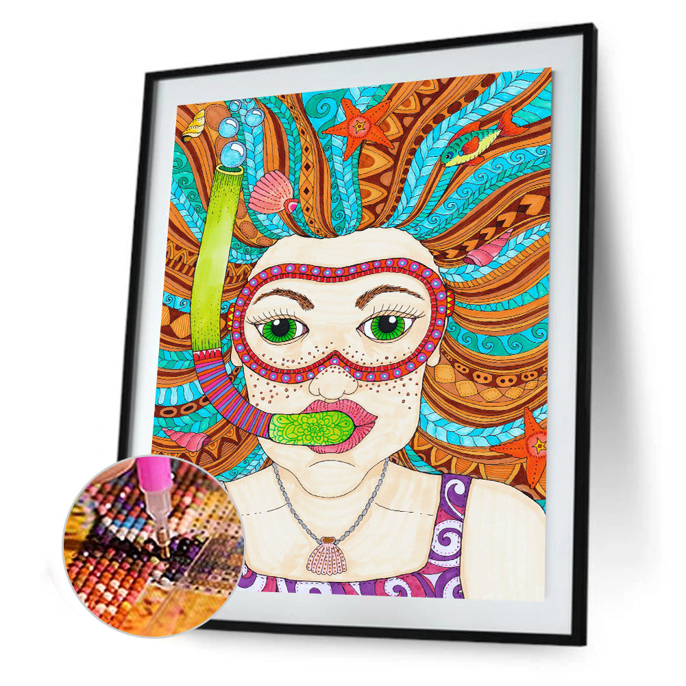 Woman - Full Round Drill Diamond Painting 30*40CM