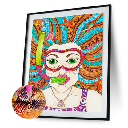 Woman - Full Round Drill Diamond Painting 30*40CM