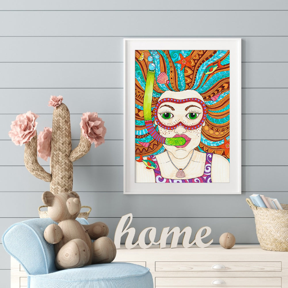 Woman - Full Round Drill Diamond Painting 30*40CM