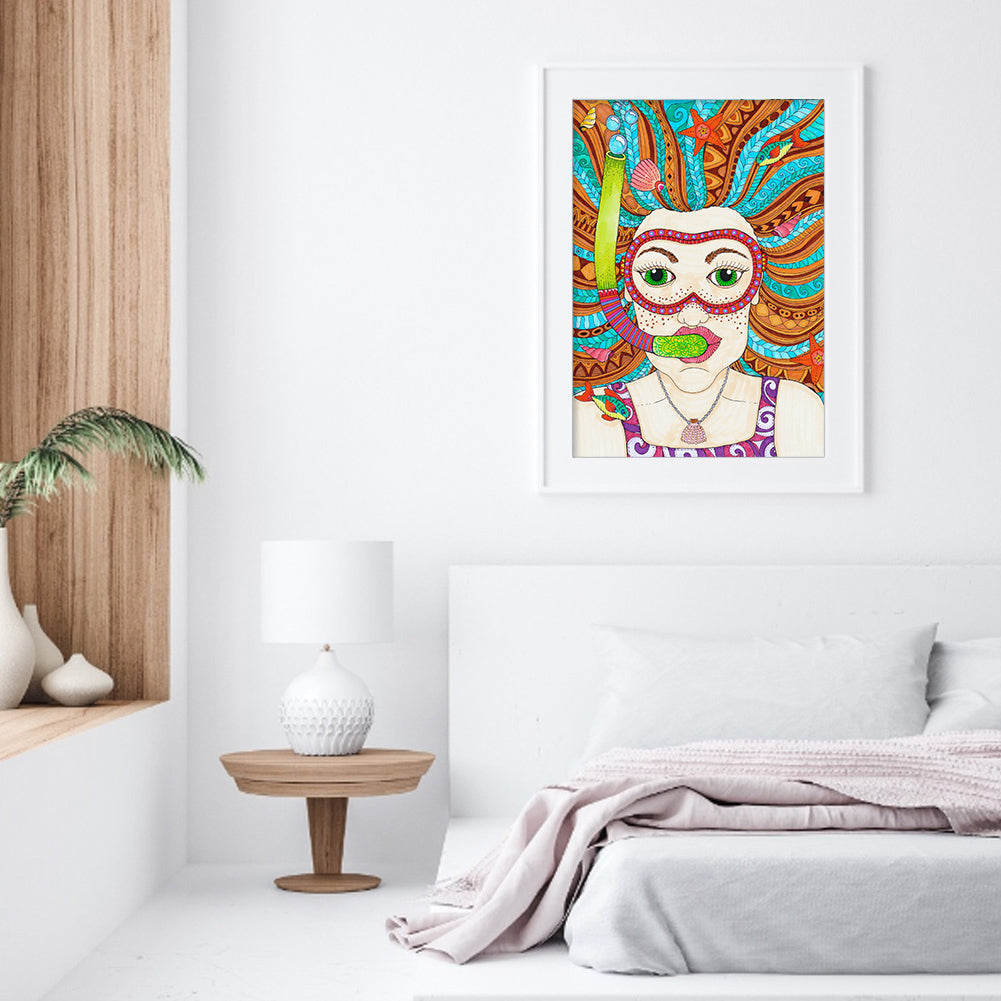 Woman - Full Round Drill Diamond Painting 30*40CM