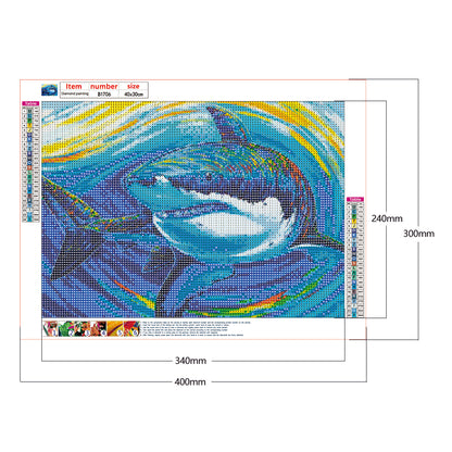 Shark - Full Round Drill Diamond Painting 40*30CM