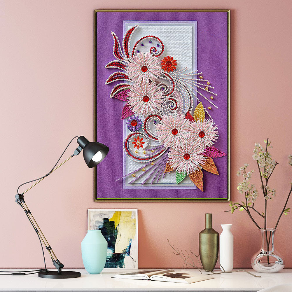 Flower - Special Shaped Drill Diamond Painting 30*40CM