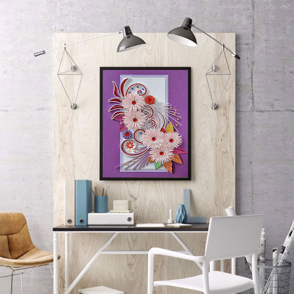 Flower - Special Shaped Drill Diamond Painting 30*40CM