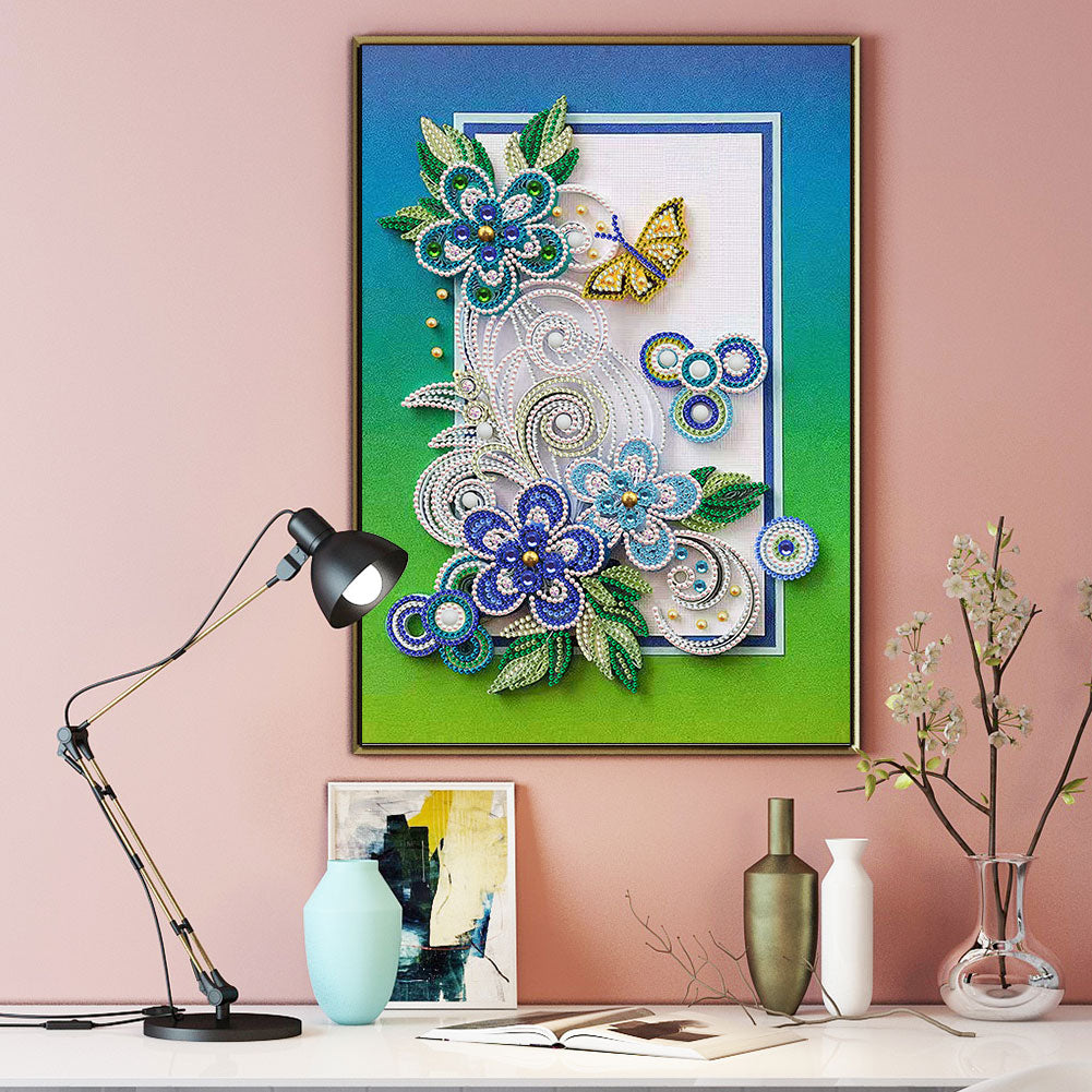 Flower - Special Shaped Drill Diamond Painting 30*40CM