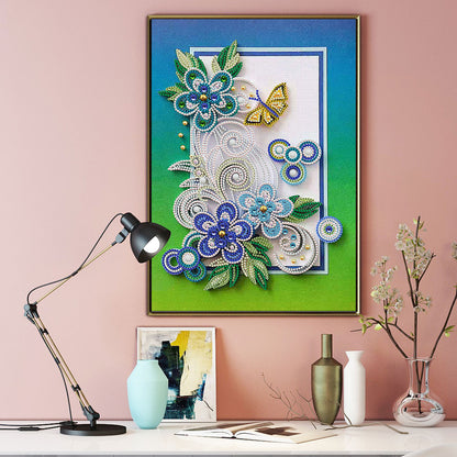 Flower - Special Shaped Drill Diamond Painting 30*40CM