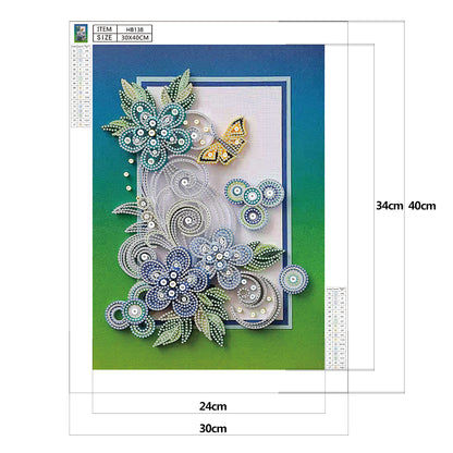 Flower - Special Shaped Drill Diamond Painting 30*40CM