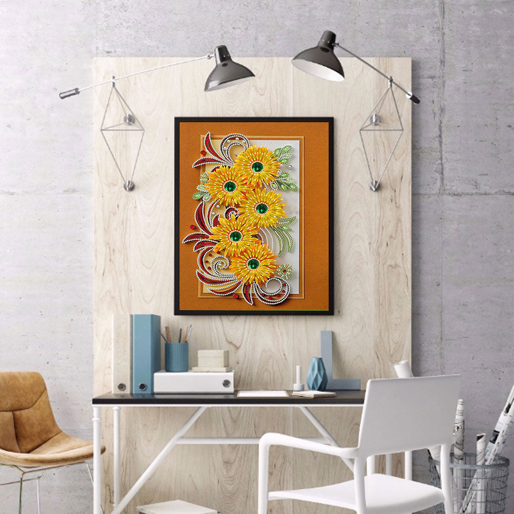 Flower - Special Shaped Drill Diamond Painting 30*40CM