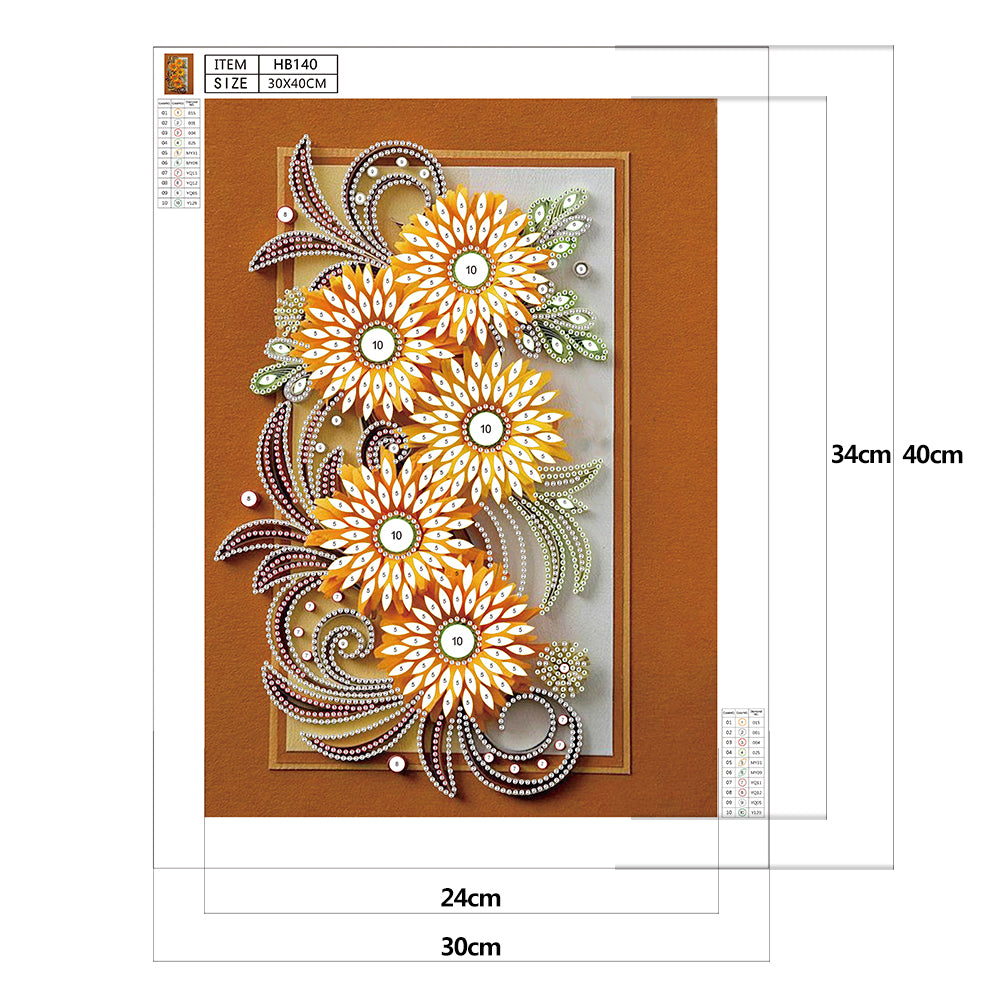 Flower - Special Shaped Drill Diamond Painting 30*40CM