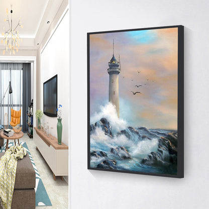 Lighthouse Waves - Full Round Drill Diamond Painting 30*40CM