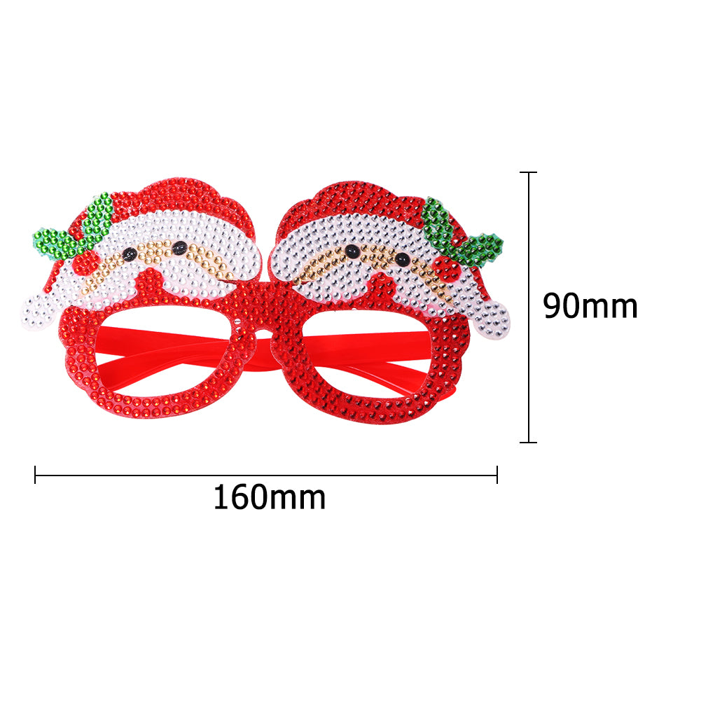 Kids Christmas Diamond Glasses Toys DIY Frame Paste 3D Rhinestone Stickers