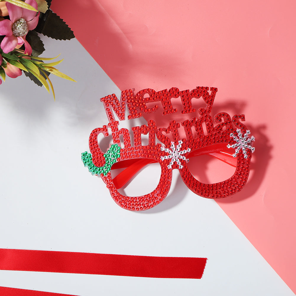 Kids Christmas Diamond Glasses Toys DIY Frame Paste 3D Rhinestone Stickers