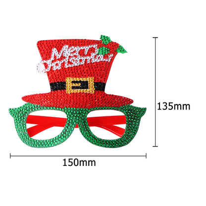 Kids Christmas Diamond Glasses Toys DIY Frame Paste 3D Rhinestone Stickers