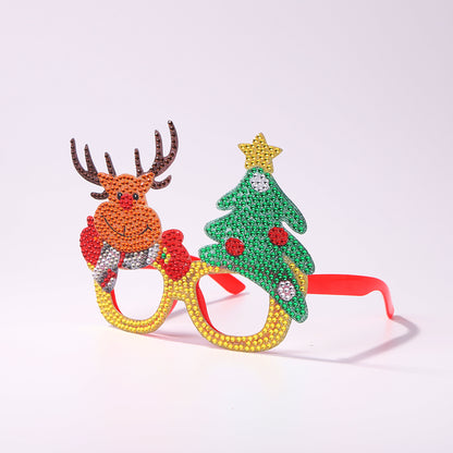 Kids Christmas Diamond Glasses Toys DIY Frame Paste 3D Rhinestone Stickers