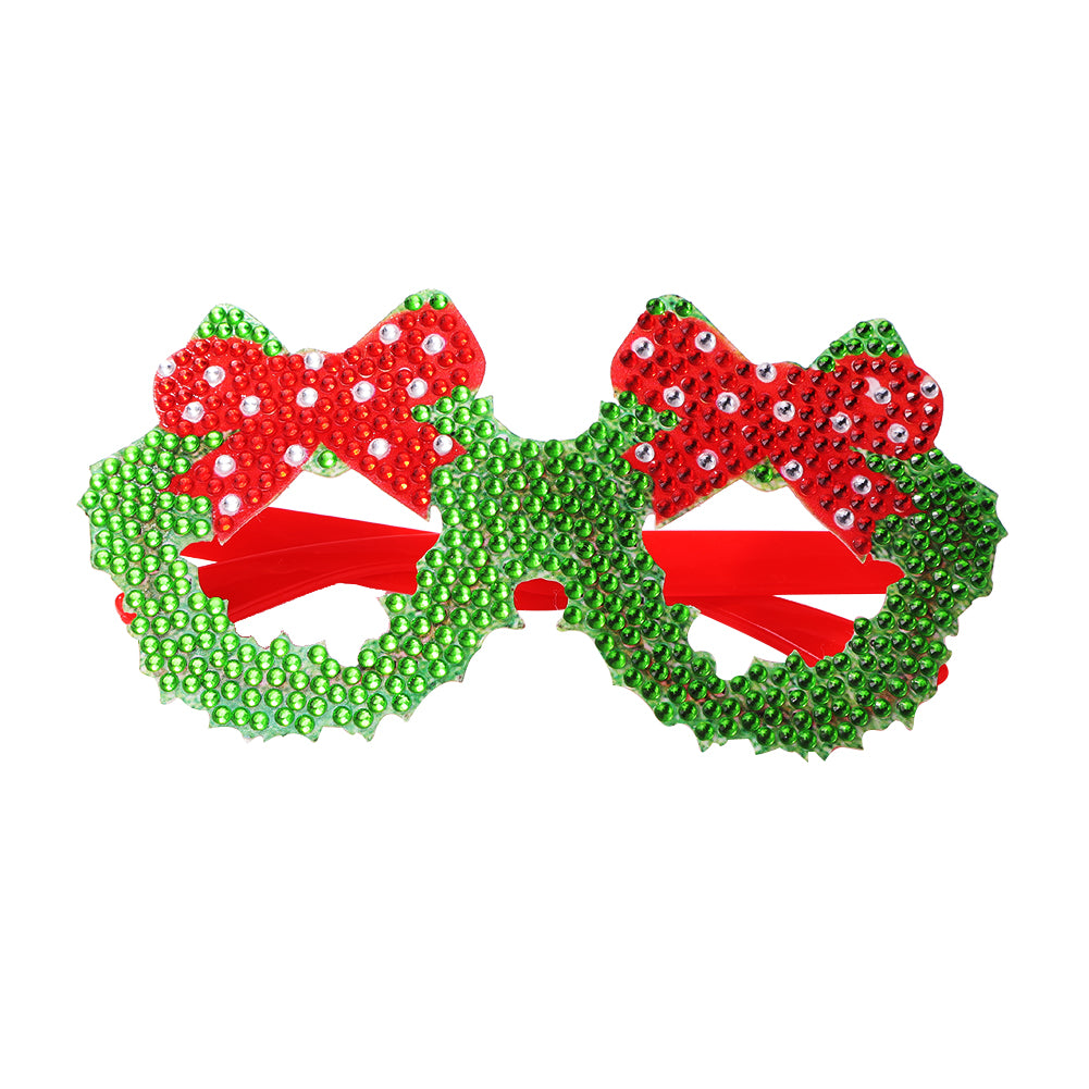 Kids Christmas Diamond Glasses Toys DIY Frame Paste 3D Rhinestone Stickers