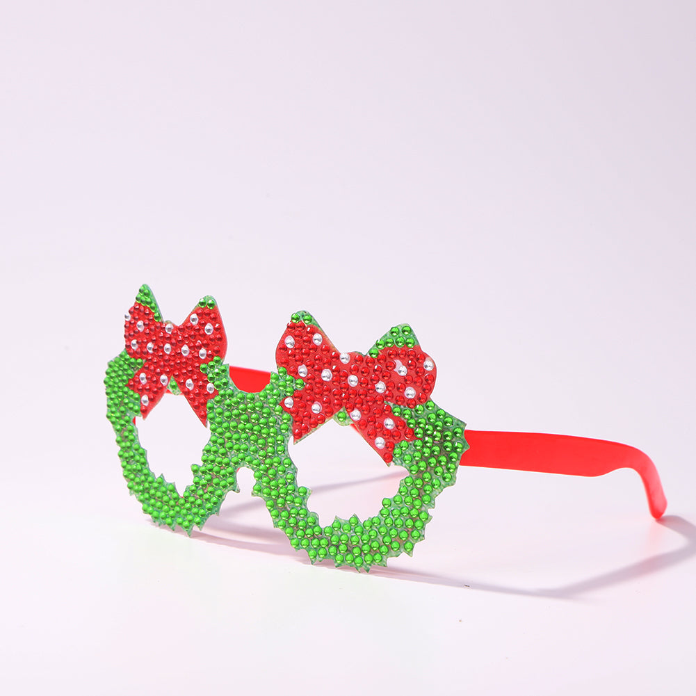 Kids Christmas Diamond Glasses Toys DIY Frame Paste 3D Rhinestone Stickers