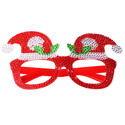 Kids Christmas Diamond Glasses Toys DIY Frame Paste 3D Rhinestone Stickers