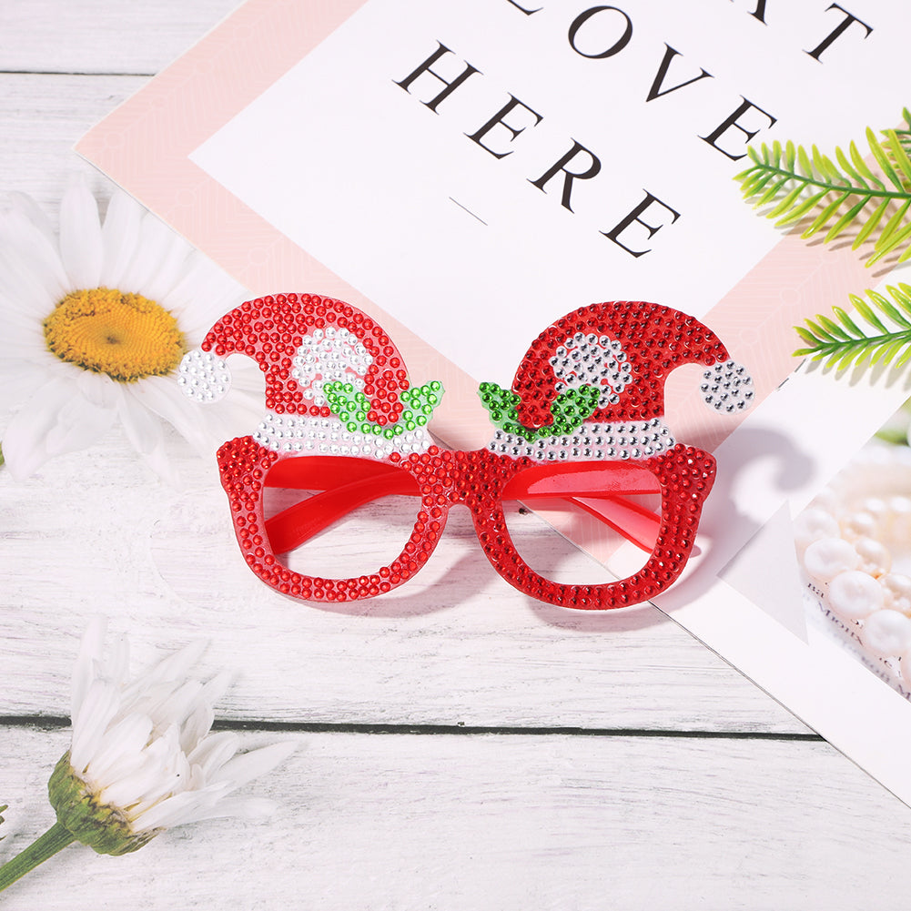 Kids Christmas Diamond Glasses Toys DIY Frame Paste 3D Rhinestone Stickers