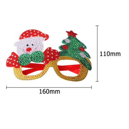 Kids Christmas Diamond Glasses Toys DIY Frame Paste 3D Rhinestone Stickers