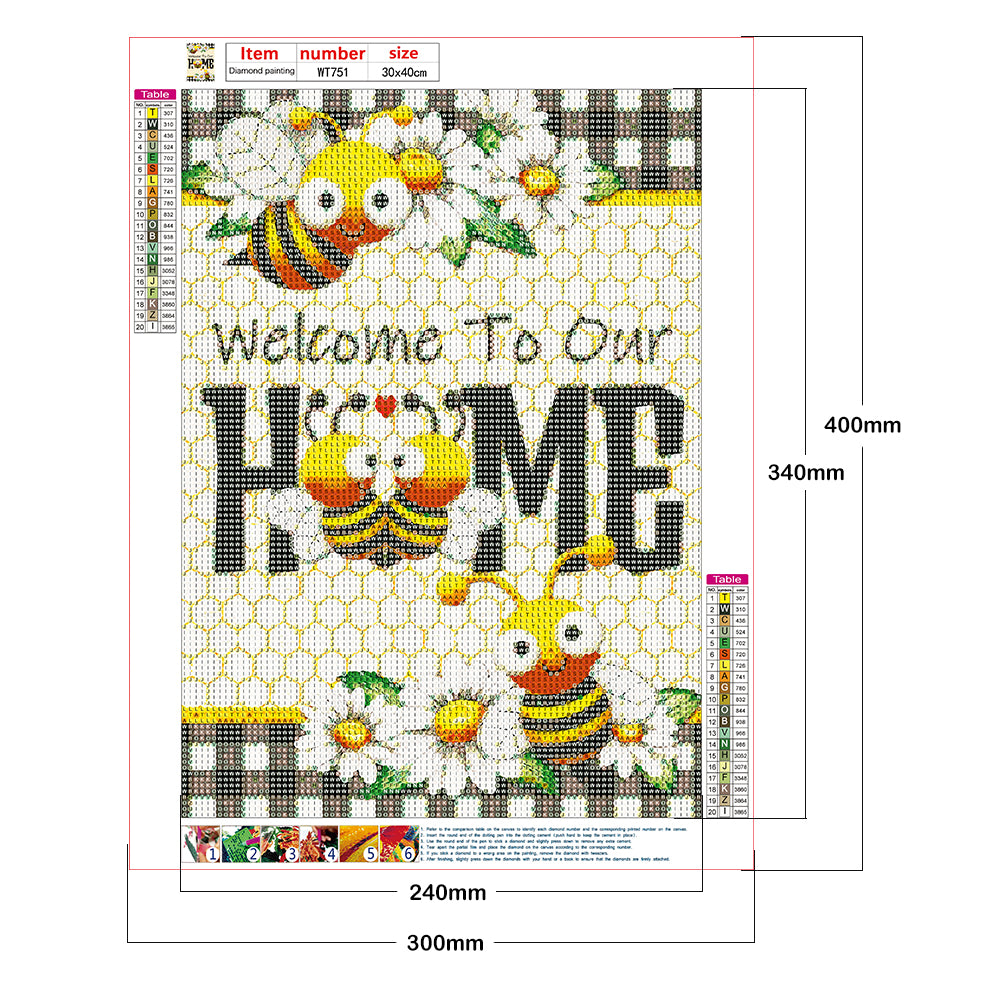 Bee - Full Round Drill Diamond Painting 30*40CM