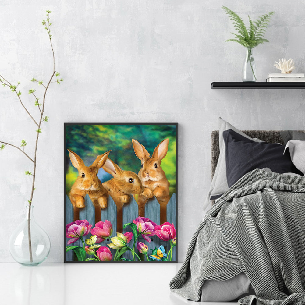 Rabbit - Full Round Drill Diamond Painting 30*40CM