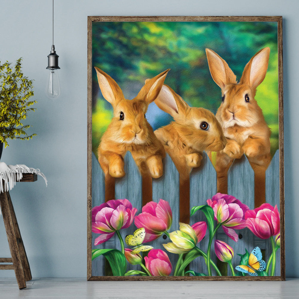 Rabbit - Full Round Drill Diamond Painting 30*40CM