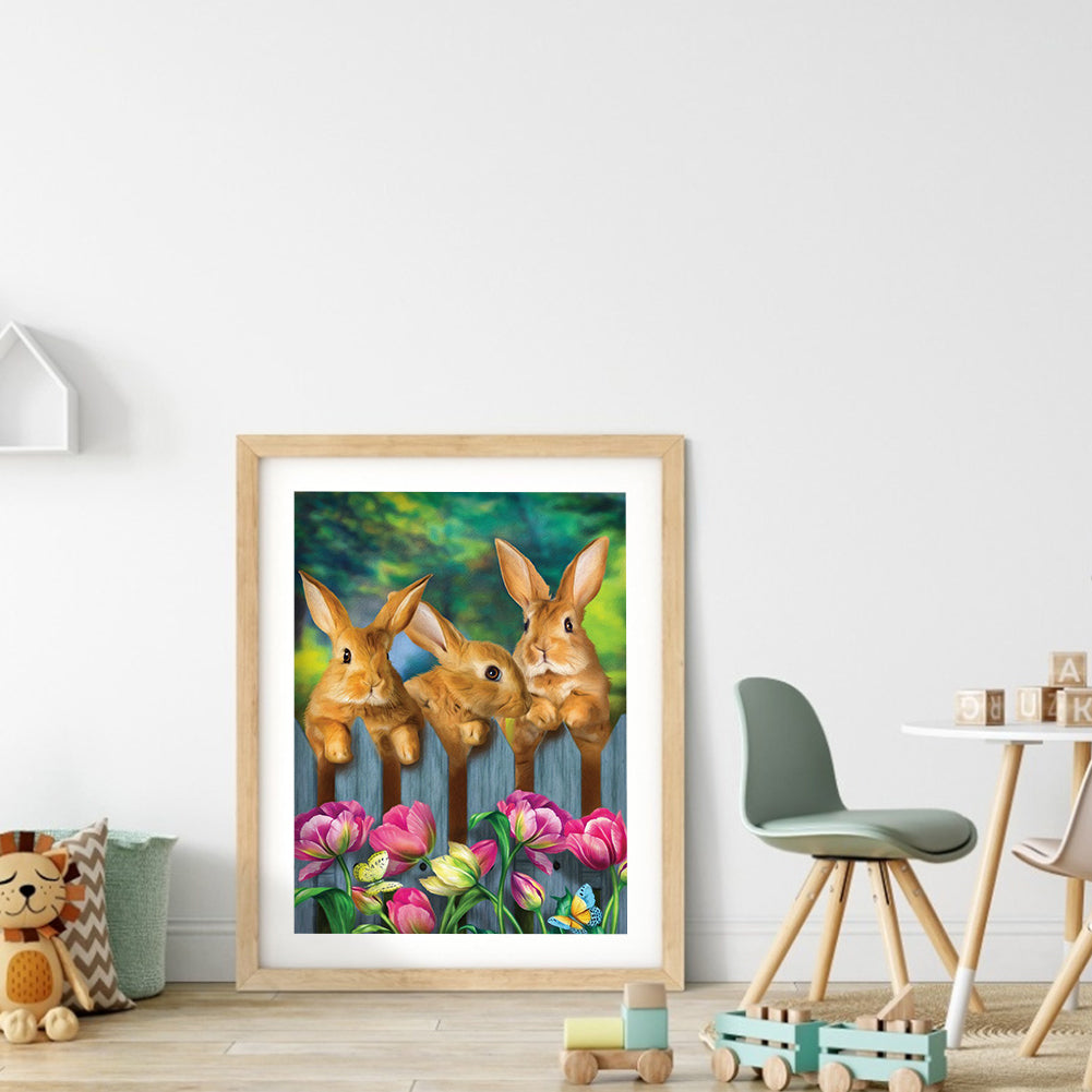 Rabbit - Full Round Drill Diamond Painting 30*40CM