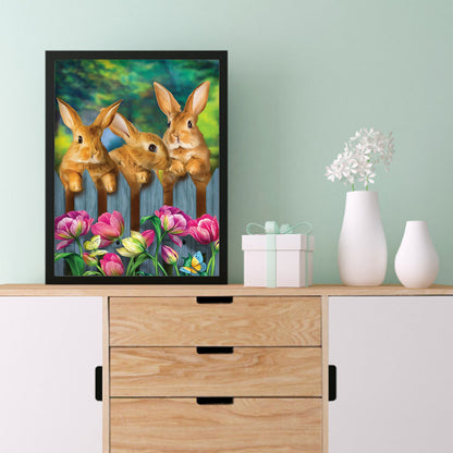 Rabbit - Full Round Drill Diamond Painting 30*40CM