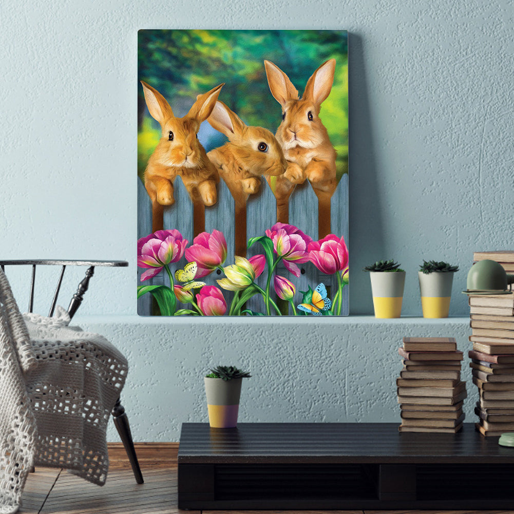 Rabbit - Full Round Drill Diamond Painting 30*40CM
