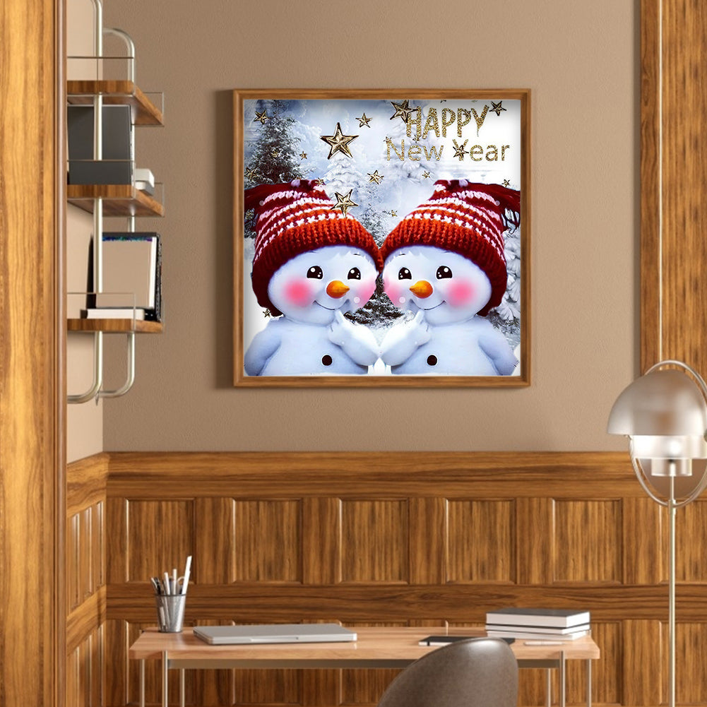 Snowman - Full Round Drill Diamond Painting 35*35CM