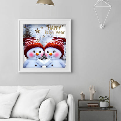 Snowman - Full Round Drill Diamond Painting 35*35CM