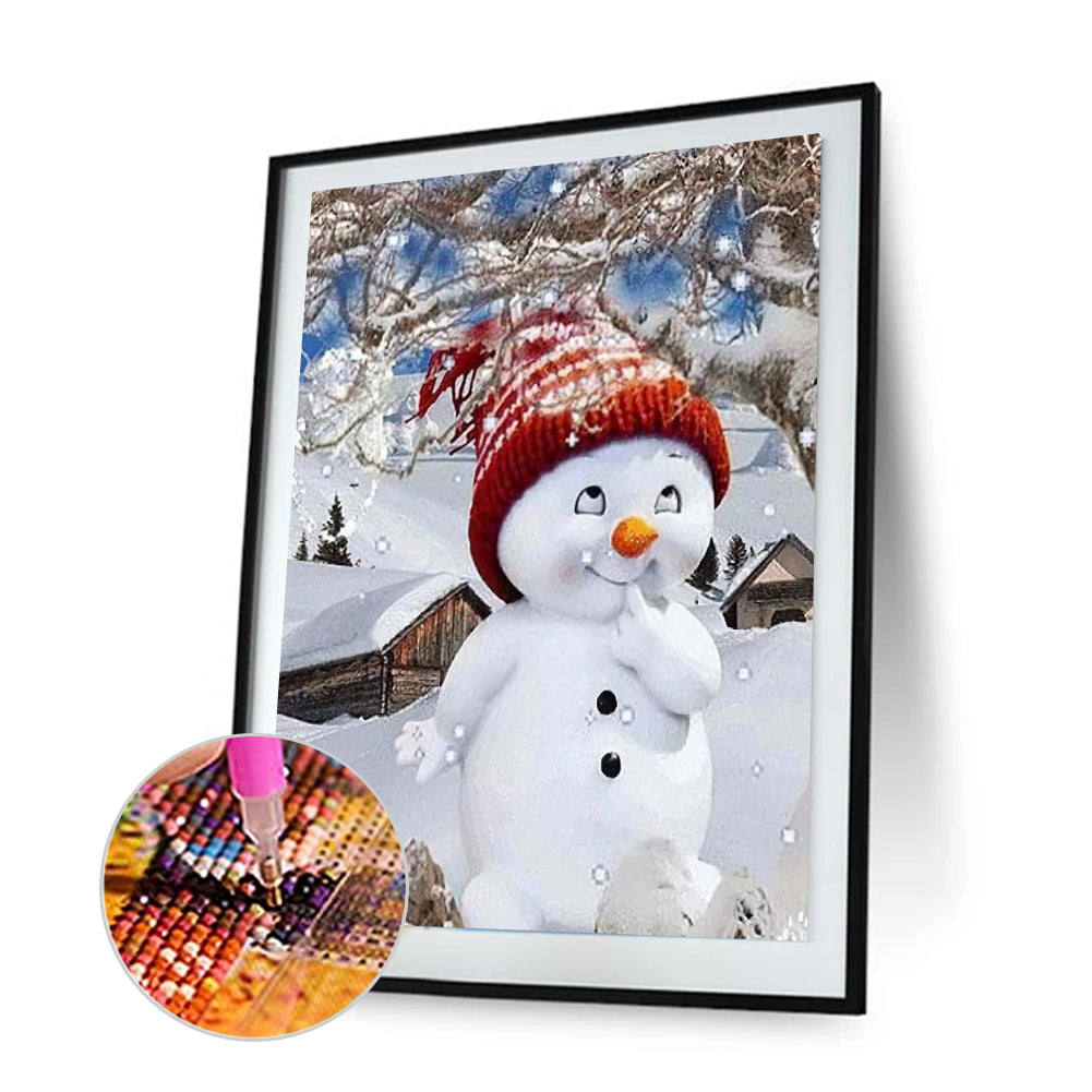 Snowman - Full Round Drill Diamond Painting 30*40CM