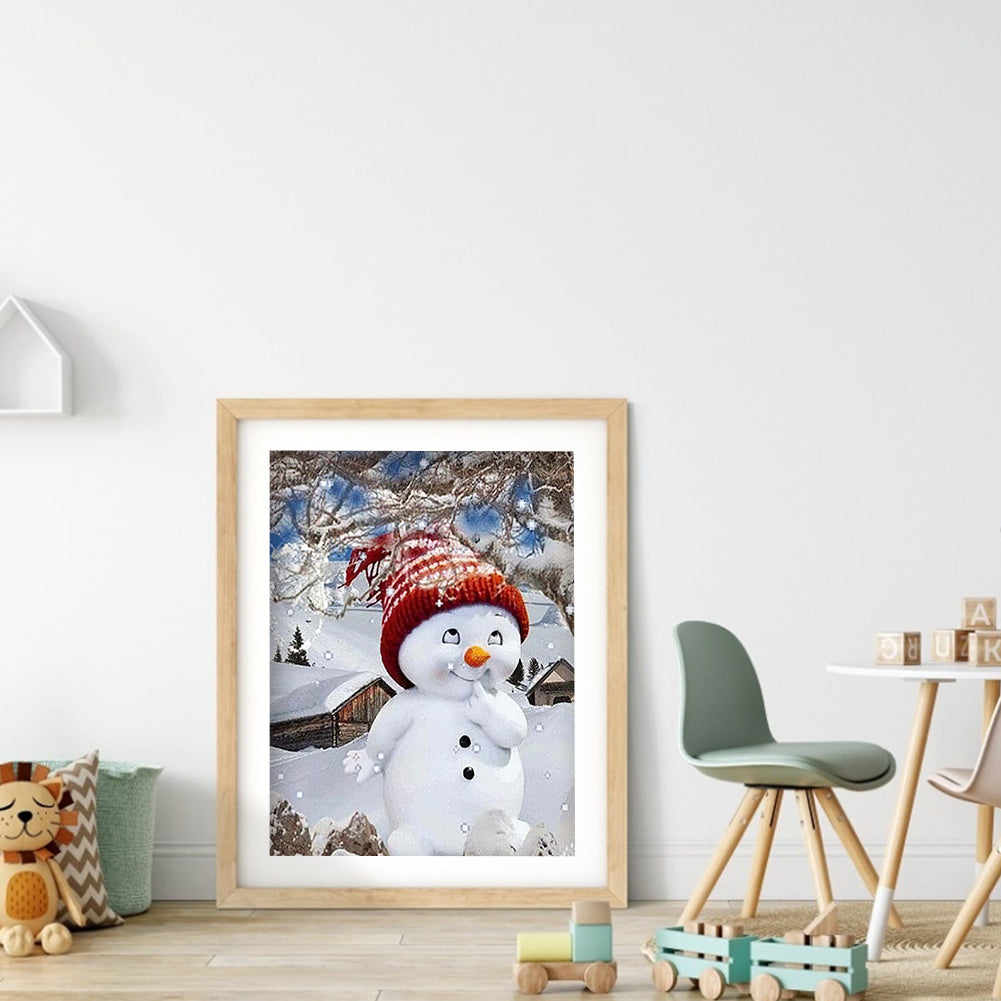 Snowman - Full Round Drill Diamond Painting 30*40CM