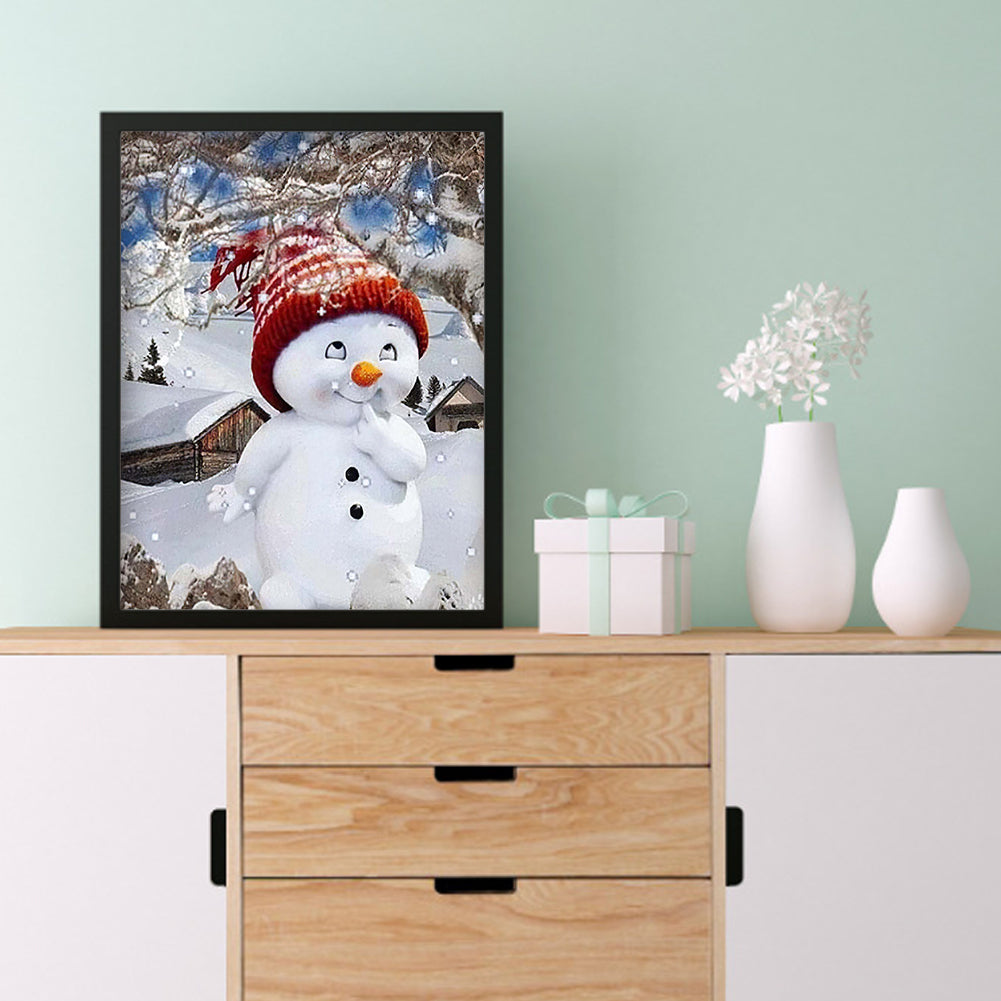 Snowman - Full Round Drill Diamond Painting 30*40CM