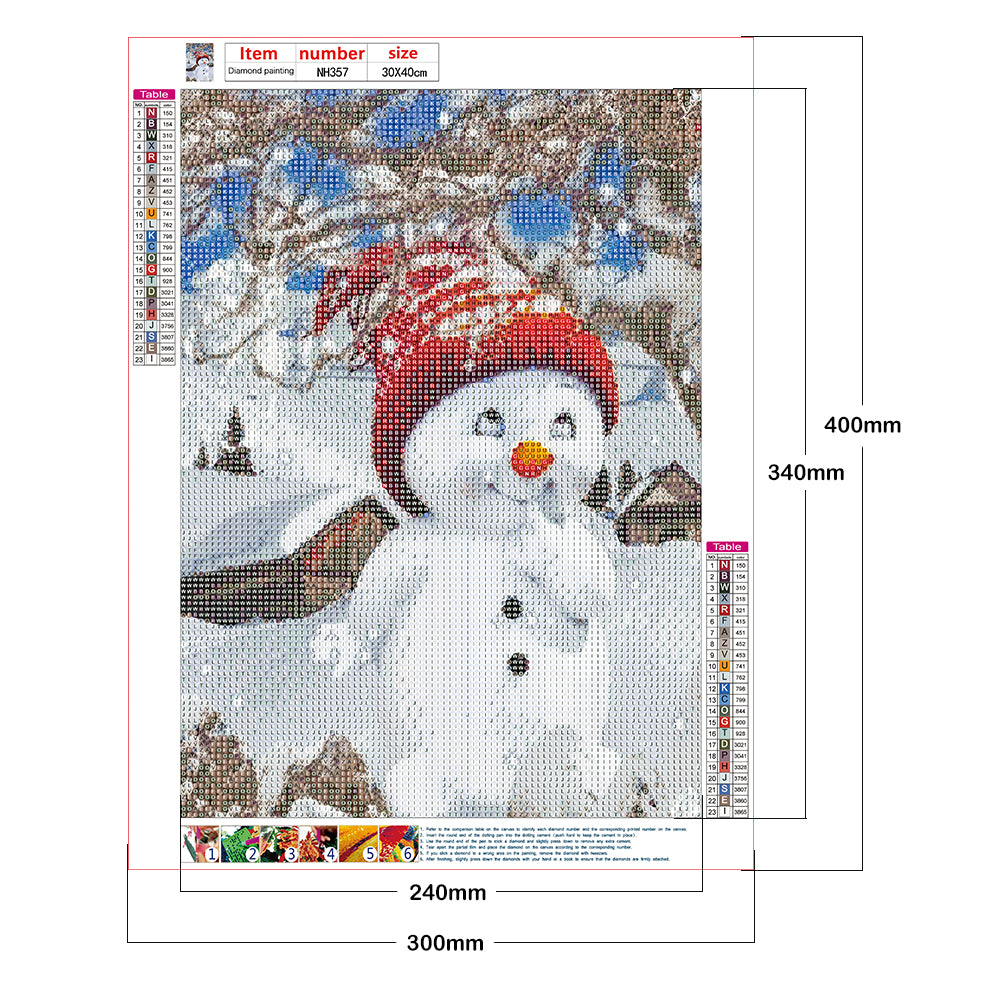 Snowman - Full Round Drill Diamond Painting 30*40CM