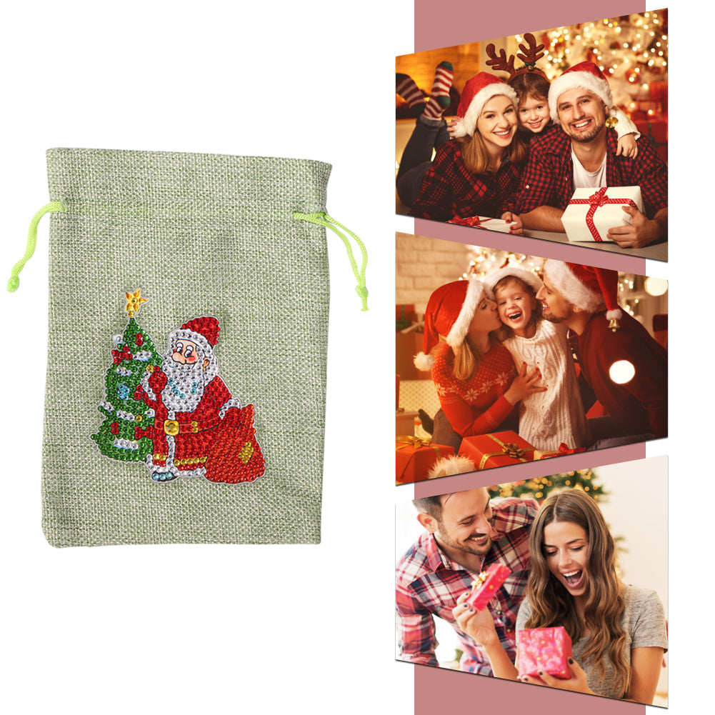 Christmas Theme DIY Diamond Painting Shopping Tote Mosaic Drill Candy Bag