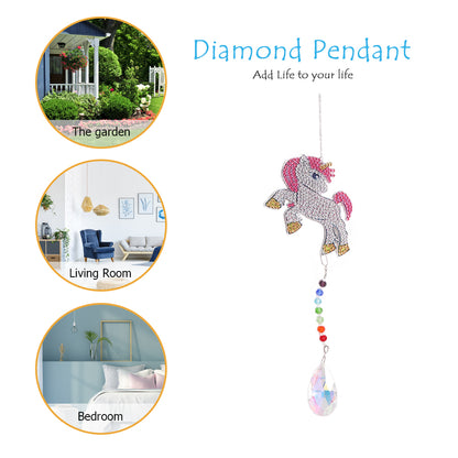 Diamond Drill Rainbow Collection Hanging Crystal Prisms Wind Chimes Decor