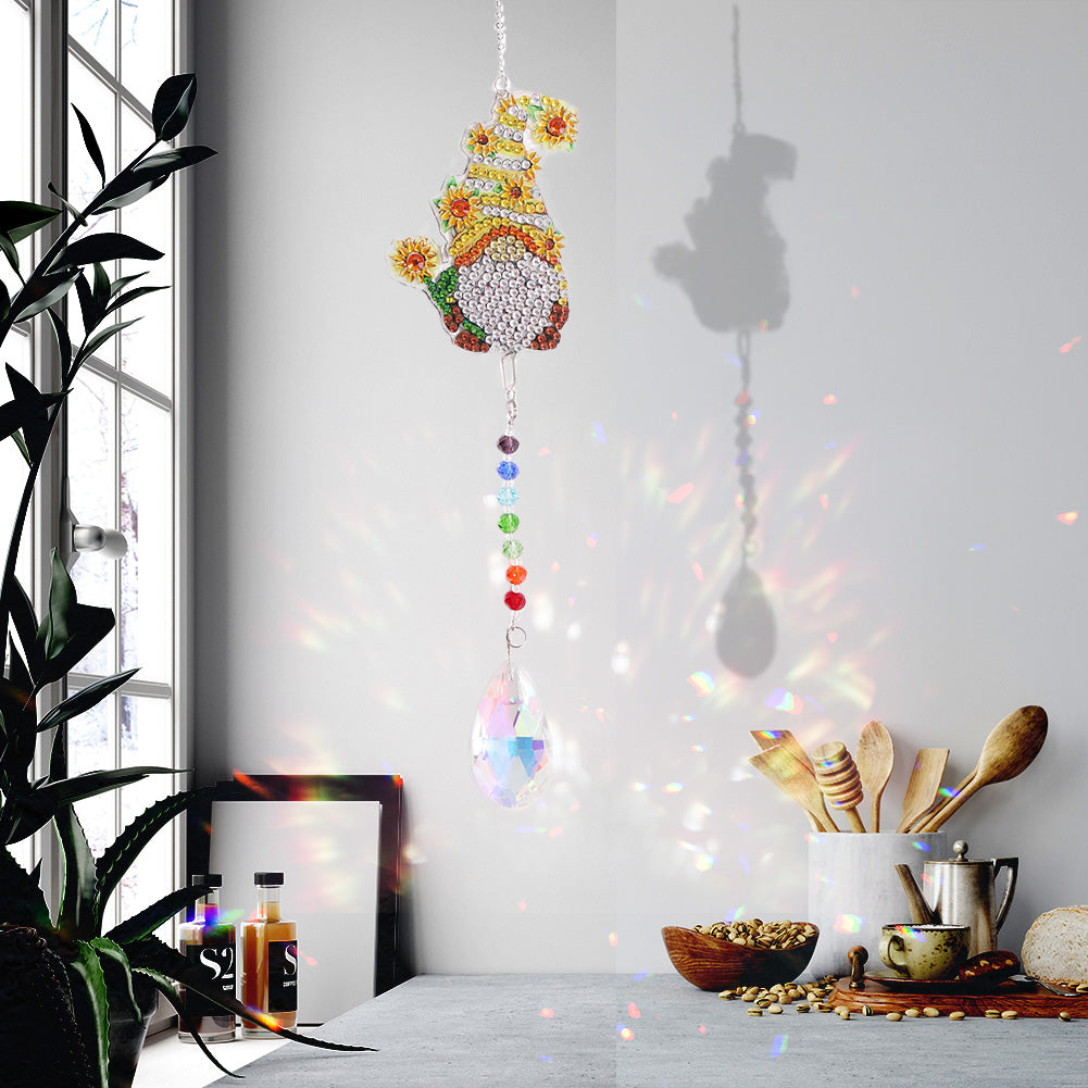 Diamond Drill Rainbow Collection Hanging Crystal Prisms Wind Chimes Decor