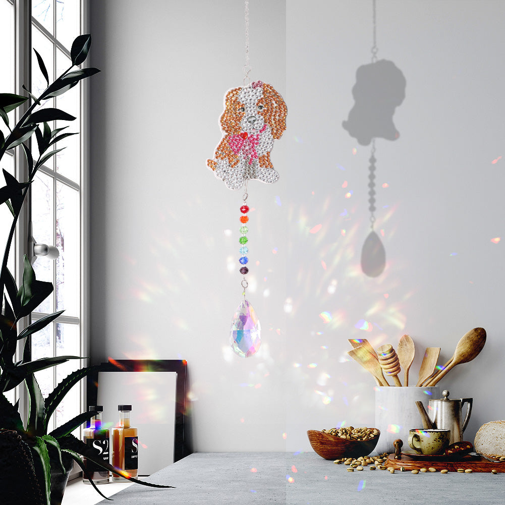 Diamond Drill Rainbow Collection Hanging Crystal Prisms Wind Chimes Decor