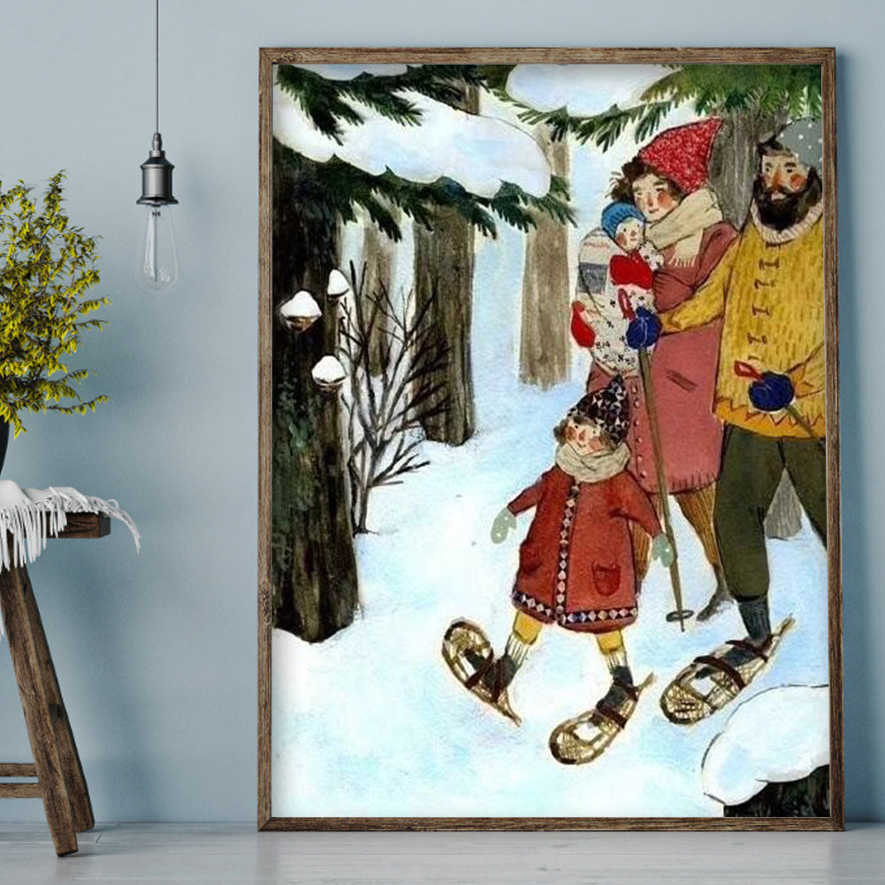 Family Atmosphere - Full Round Drill Diamond Painting 30*40CM