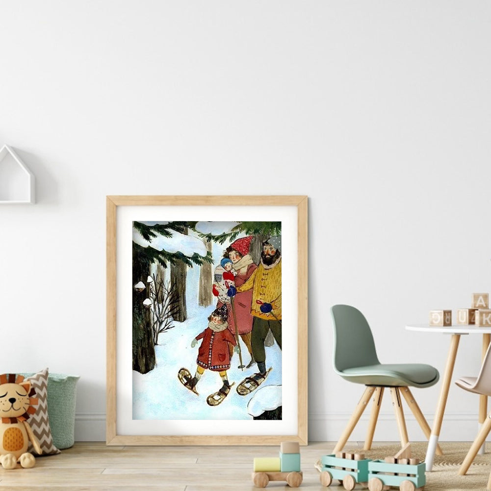 Family Atmosphere - Full Round Drill Diamond Painting 30*40CM