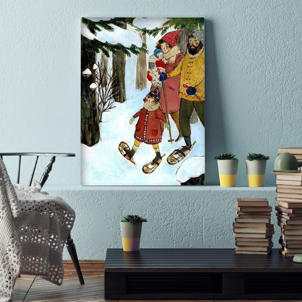 Family Atmosphere - Full Round Drill Diamond Painting 30*40CM