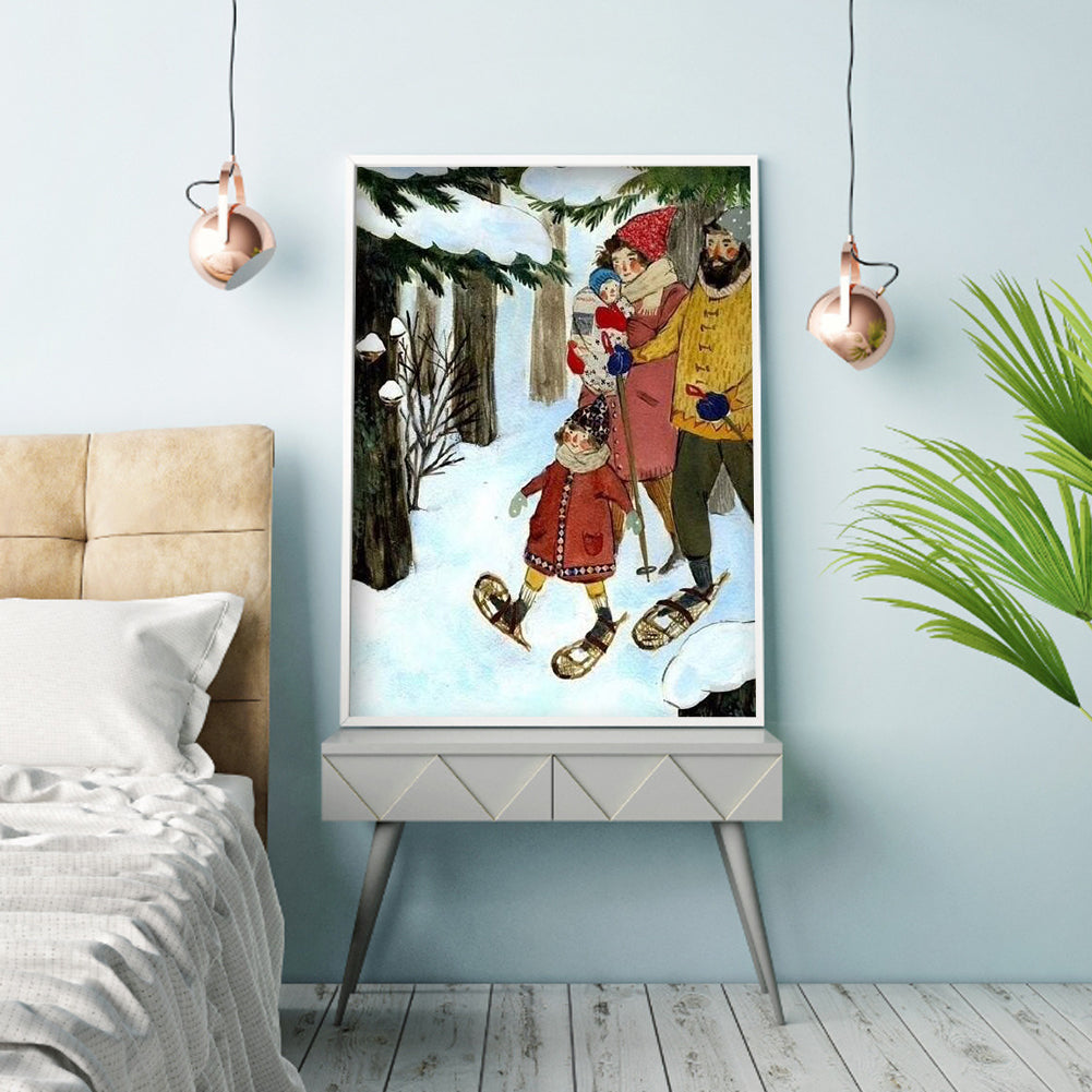 Family Atmosphere - Full Round Drill Diamond Painting 30*40CM