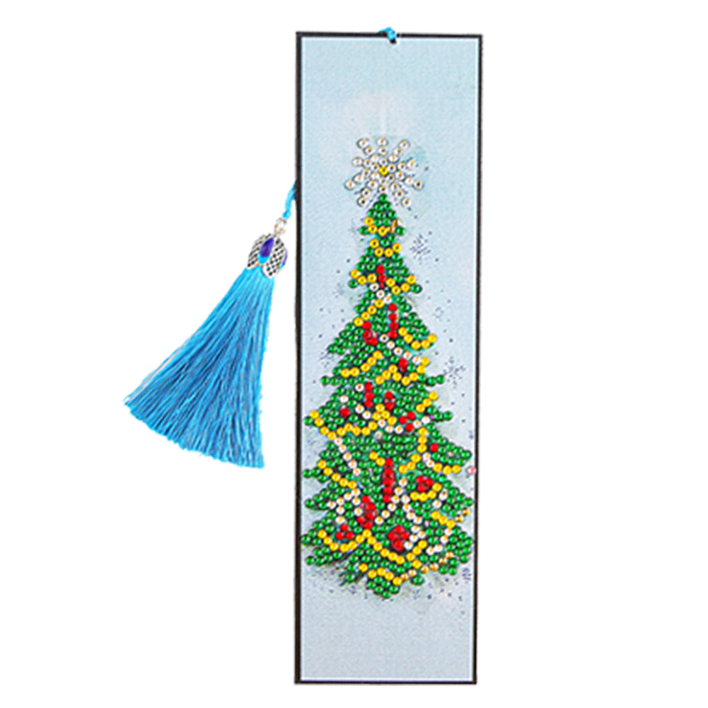 4pcs Christmas Bookmark Tassel DIY Special Shaped Art Diamond Painting Kit