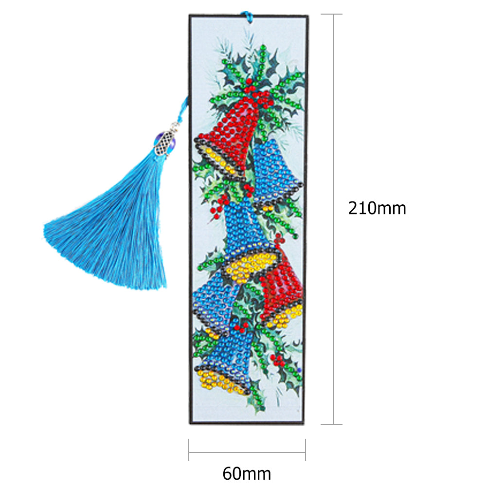 4pcs Christmas Bookmark Tassel DIY Special Shaped Art Diamond Painting Kit