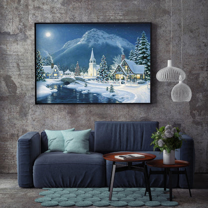 Housing Landscape - Full Round Drill Diamond Painting 50*40CM